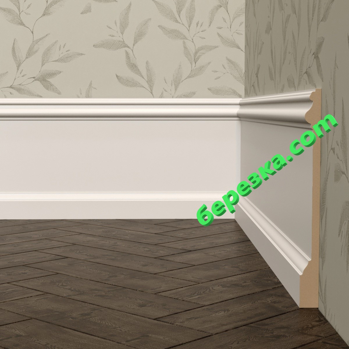 Плинтус ЛДФ WHITE Ultrawood base 5800 p (2000х230х20) — изображение 3