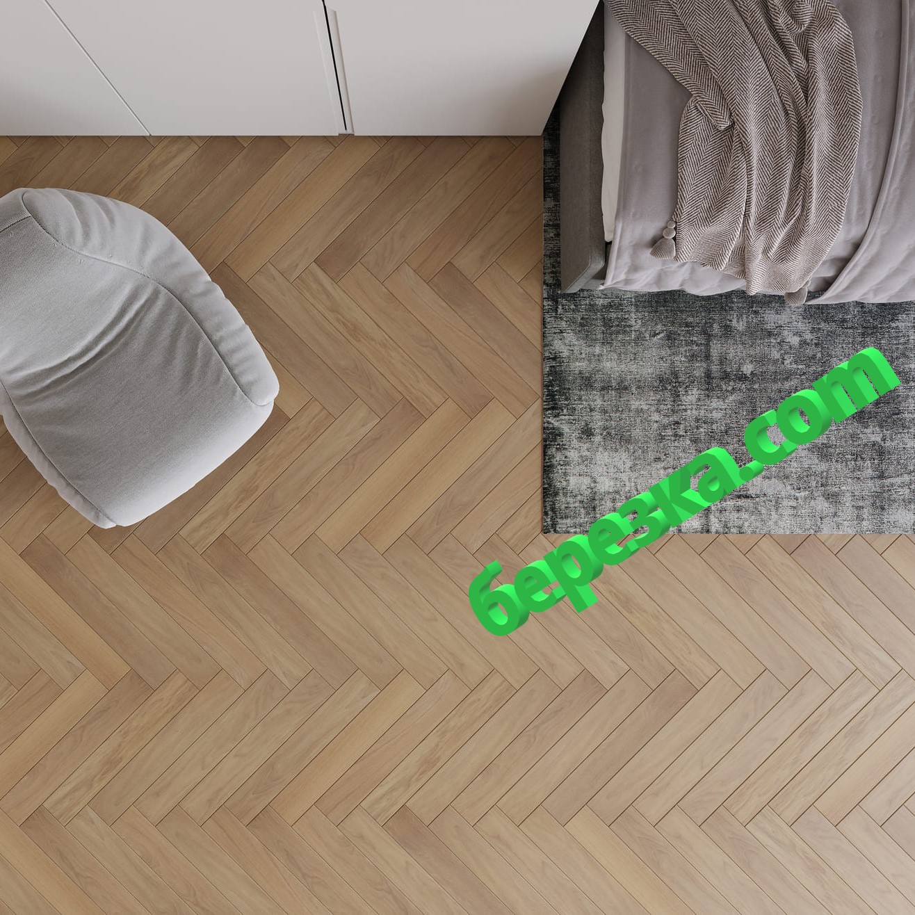 Инженерная доска herringbone AlixFloor Дуб кремовый матовый — изображение 3