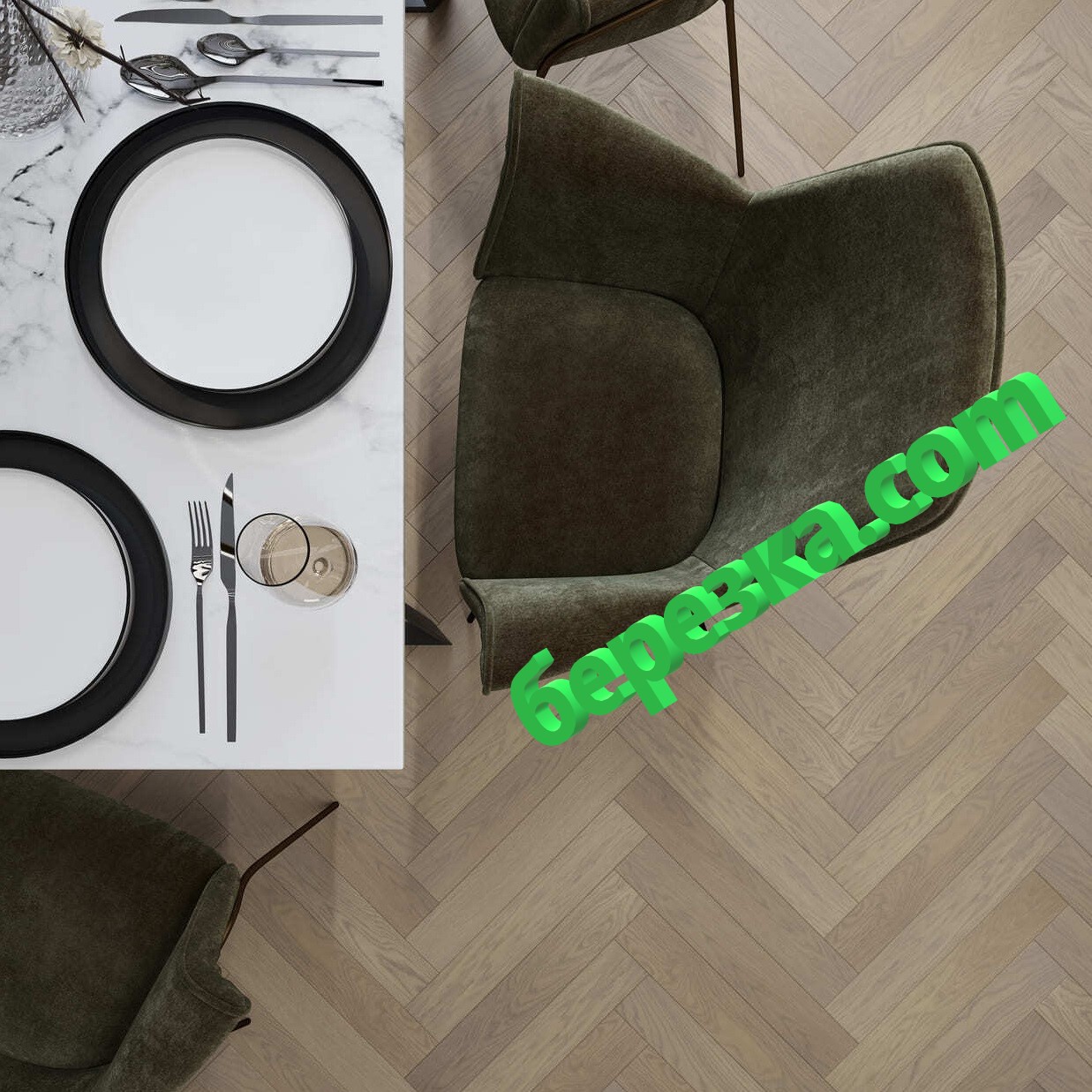 Инженерная доска herringbone AlixFloor Дуб дымчато-серый — изображение 3