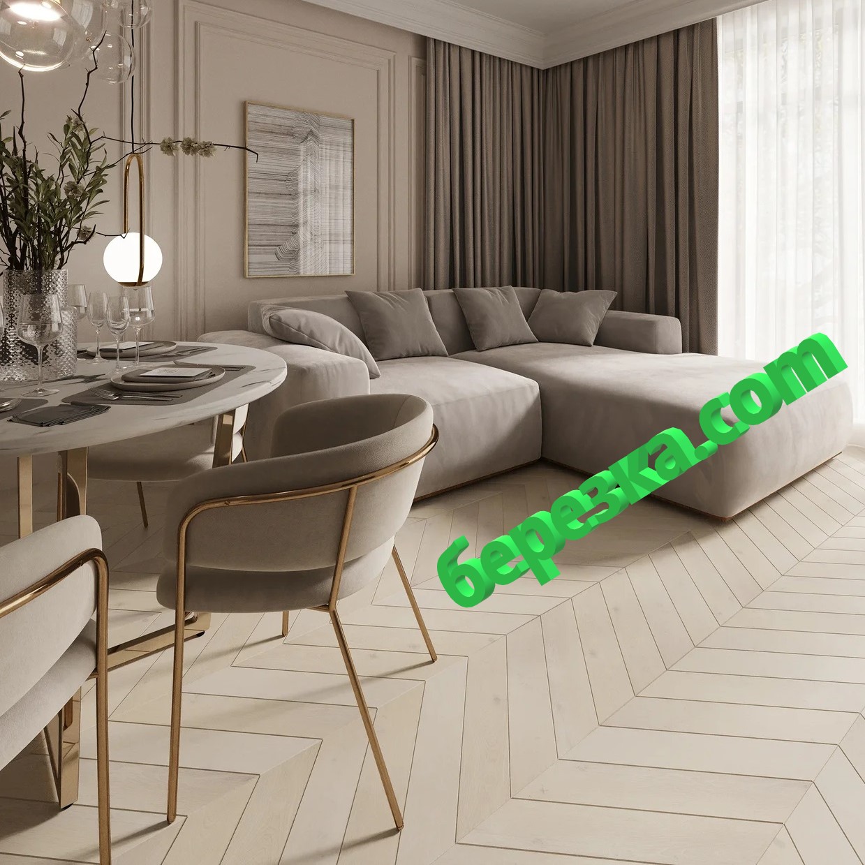 Инженерная доска Chevron AlixFloor Дуб кристально-белый — изображение 2