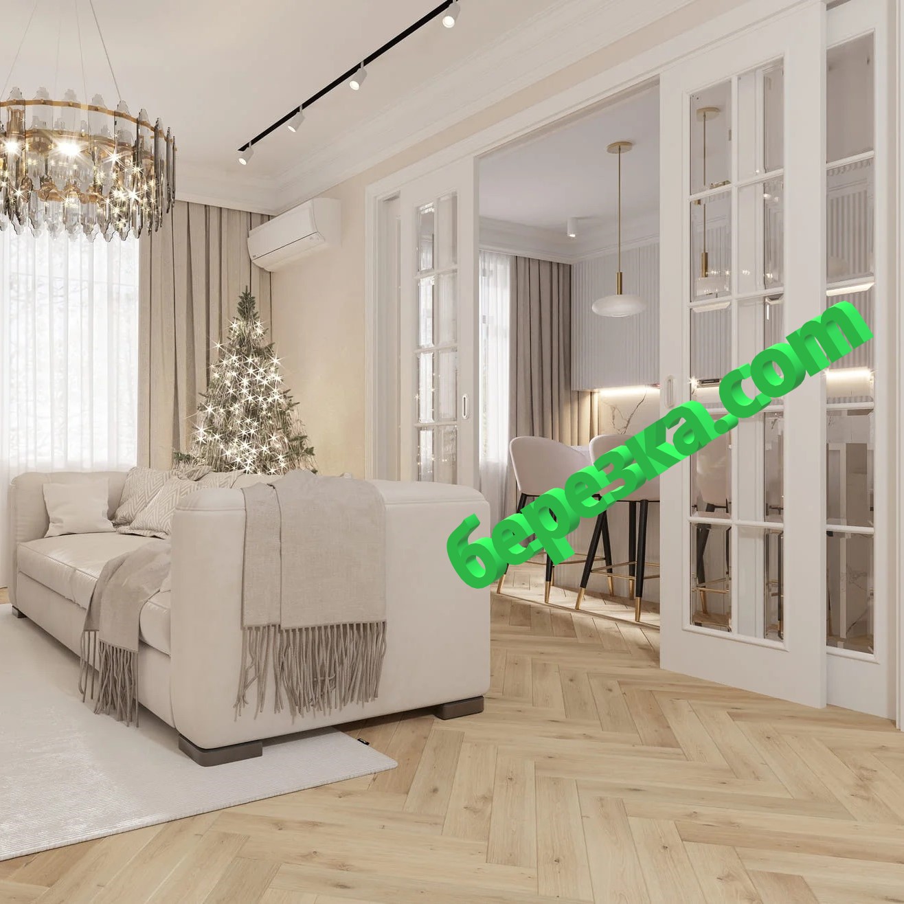 Инженерная доска herringbone AlixFloor Дуб пуро белый — изображение 2