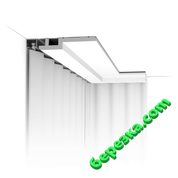 Скрытый карниз для штор ORAC DECOR C395 STEPS 2000х31х155 мм...