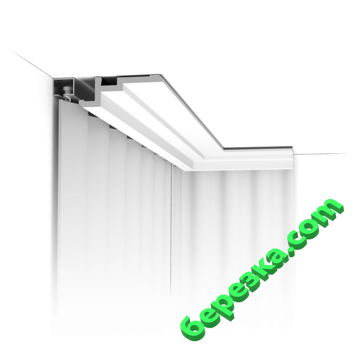 Скрытый карниз для штор ORAC DECOR CX196 U-STEPS 2000х40х113...